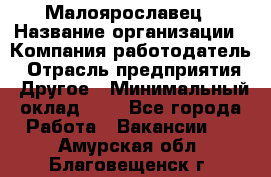 Малоярославец › Название организации ­ Компания-работодатель › Отрасль предприятия ­ Другое › Минимальный оклад ­ 1 - Все города Работа » Вакансии   . Амурская обл.,Благовещенск г.